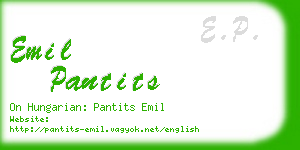 emil pantits business card